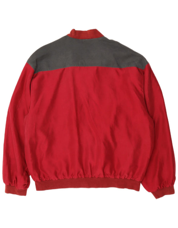 C&A Herren-Bomberjacke mit lockerer Passform, EU 48/50, mittelrot, Argyle-/Diamant-Seide