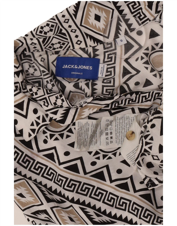 Jack & Jones Herren Kurzarmhemd Kleine weiße geometrische Viskose