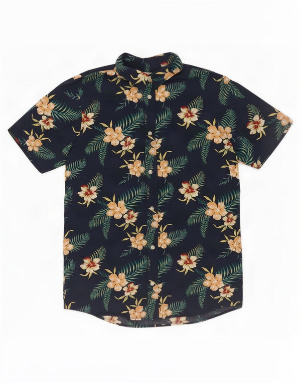 Jack & Jones Hawaii-Kurzarmhemd für Jungen, 15–16 Jahre, Marineblau mit Blumenmuster