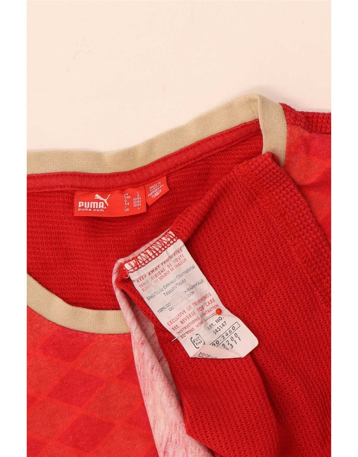 Puma Herren Grafik-Weste-Top, groß, rot, geometrisch, Baumwolle