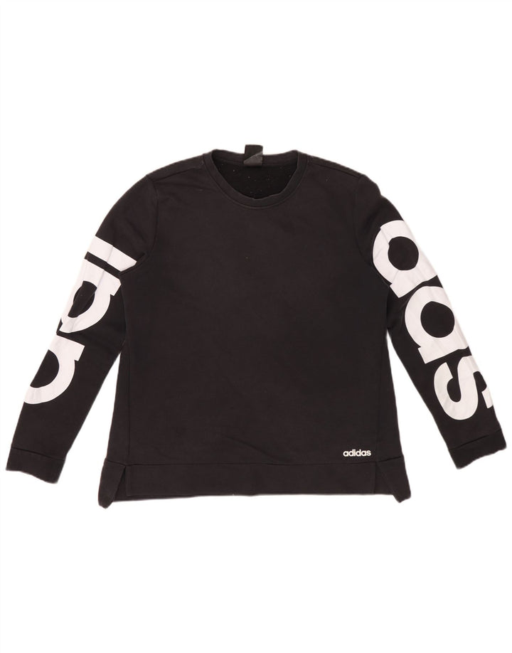 Adidas Damen Climalite Graphic Sweatshirt Pullover IT 44 Mittelschwarze Baumwolle