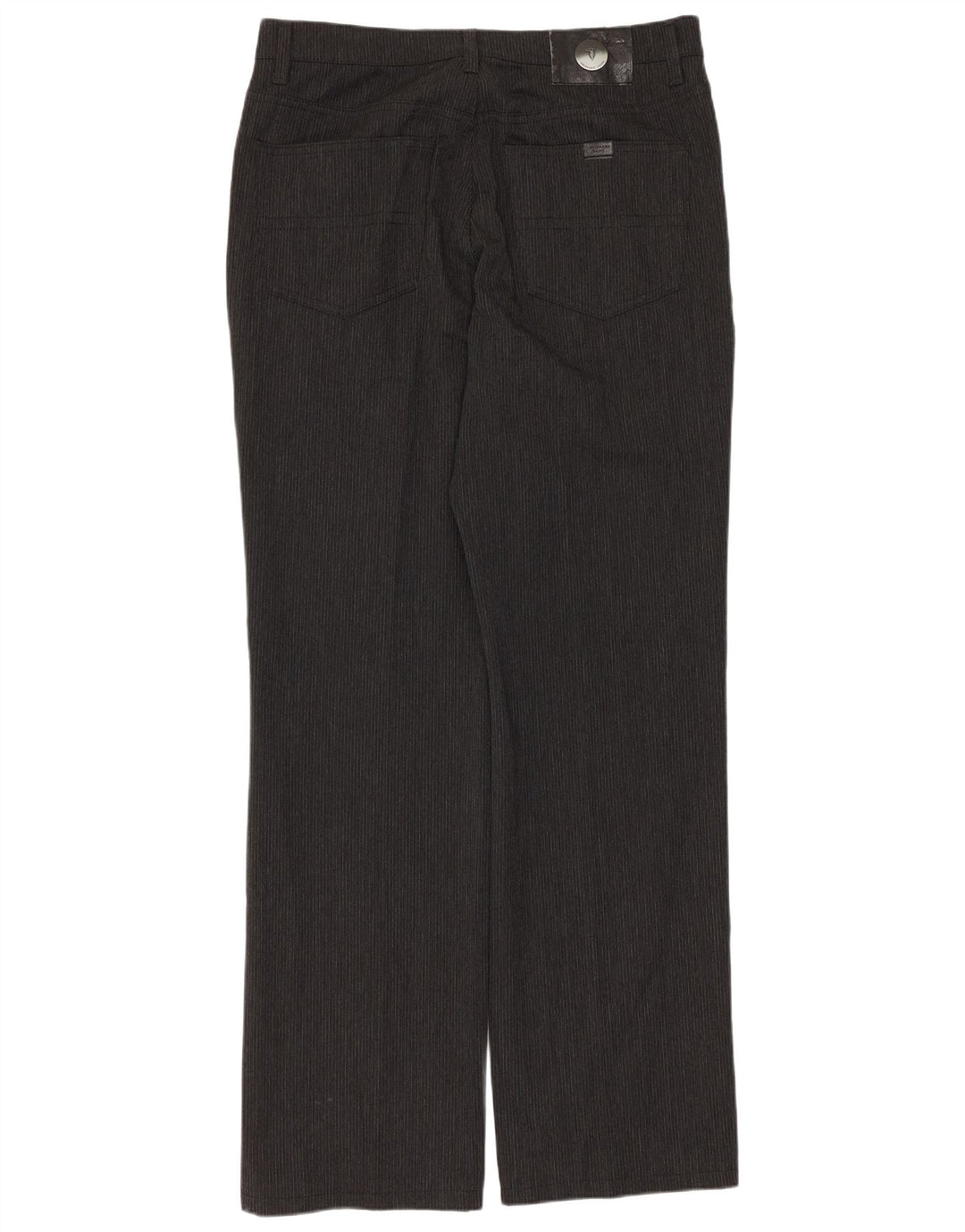 TRUSSARDI Gerade Freizeithose für Herren W33 L31 Graues Nadelstreifen-Polyester