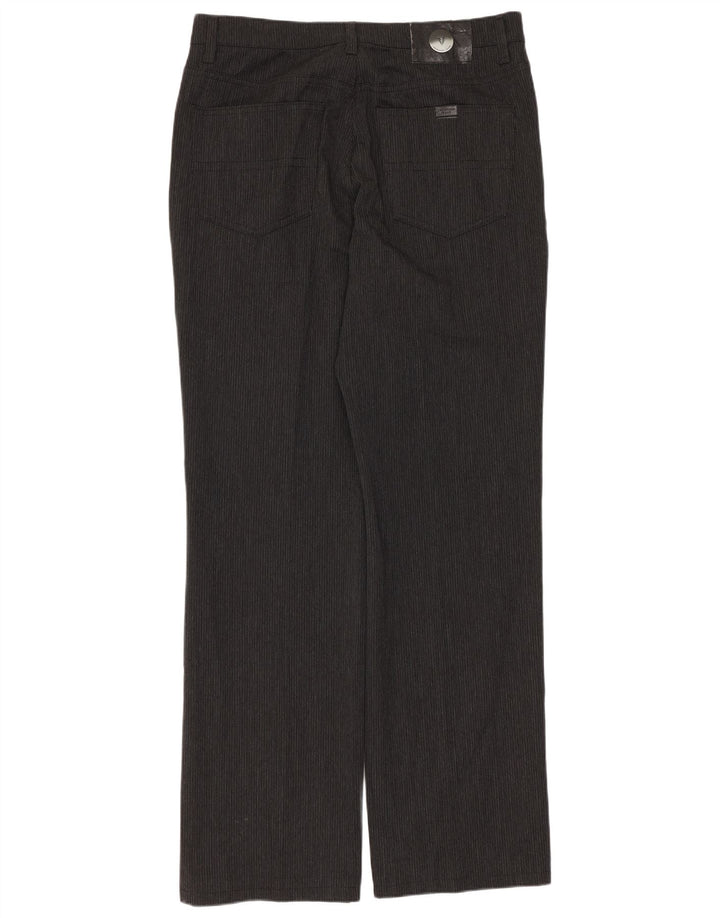 TRUSSARDI Gerade Freizeithose für Herren W33 L31 Graues Nadelstreifen-Polyester