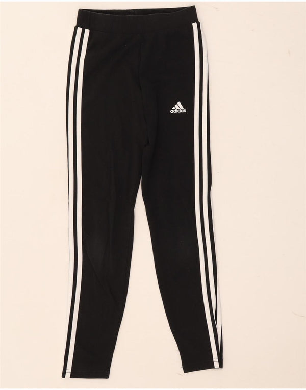Adidas Mädchen-Leggings, 11–12 Jahre, schwarze Baumwolle