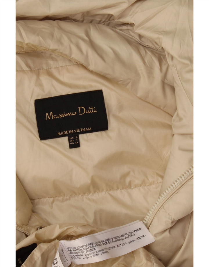 Massimo Dutti Damen Wattierter Mantel UK 10 Small Off White Polyester