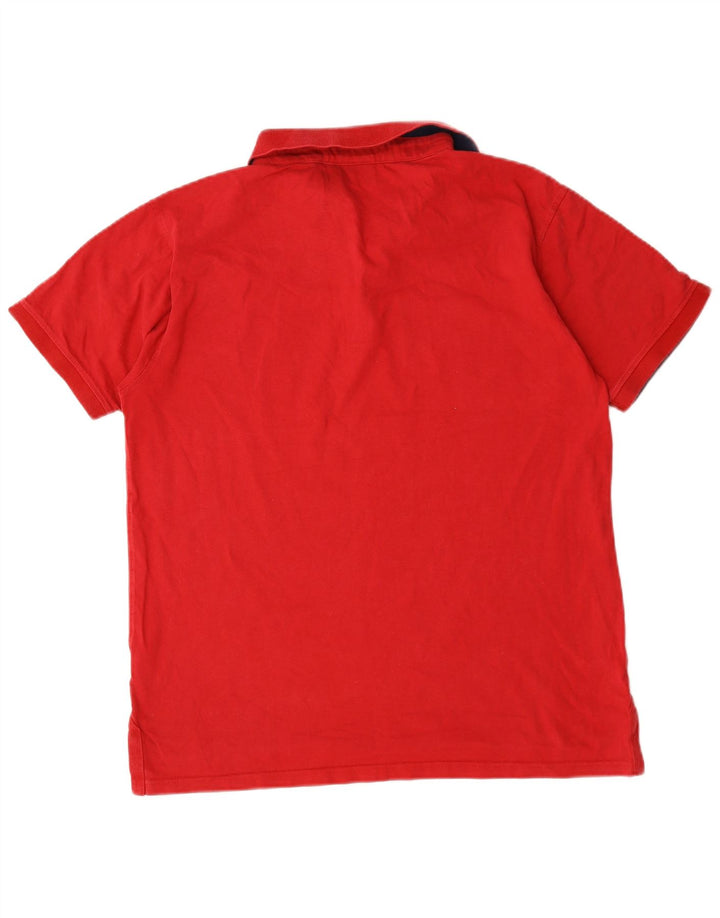 Weird Fish Herren-Poloshirt, groß, rote Baumwolle