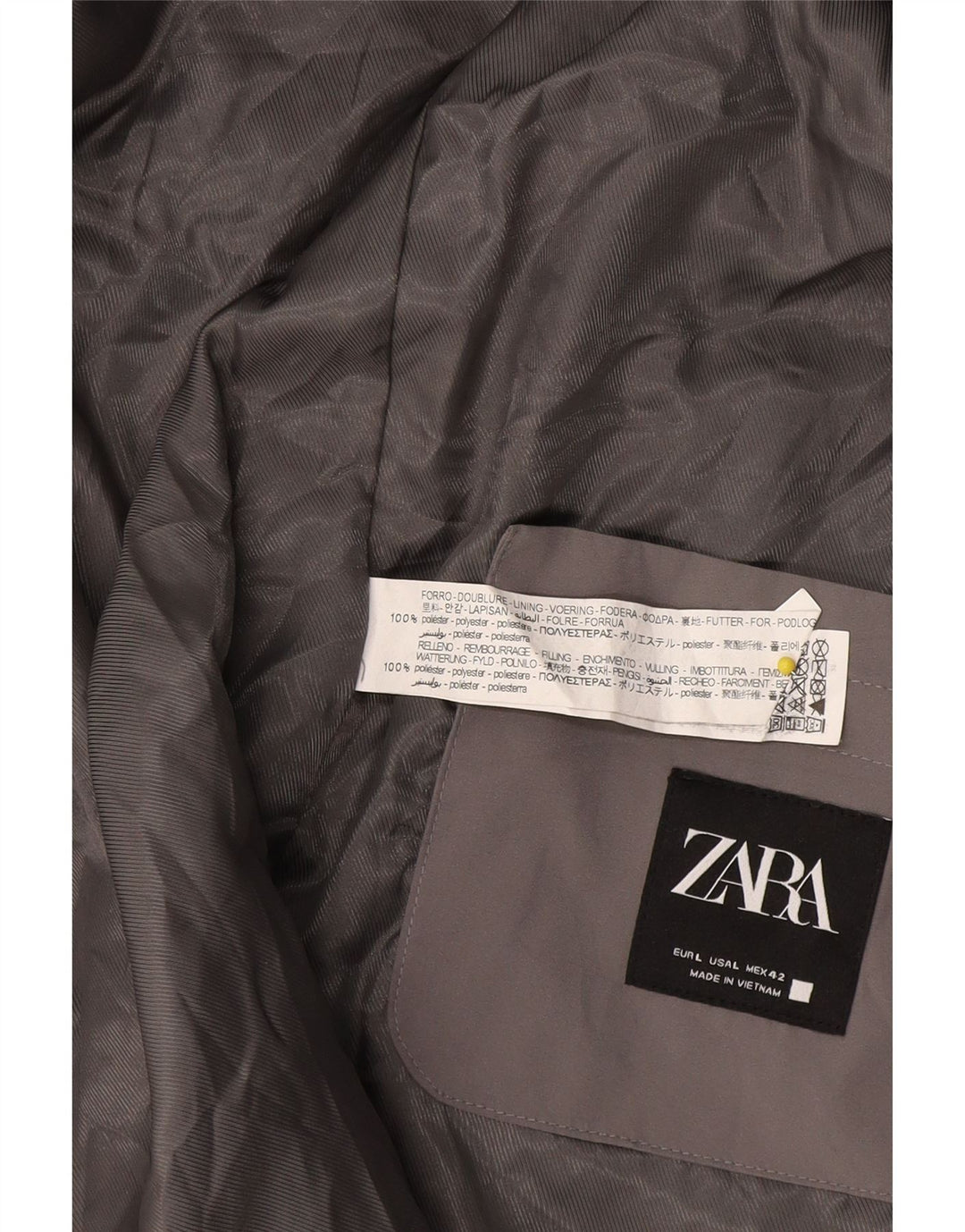 Zara Herrenweste UK 40 Large Grau Polyester