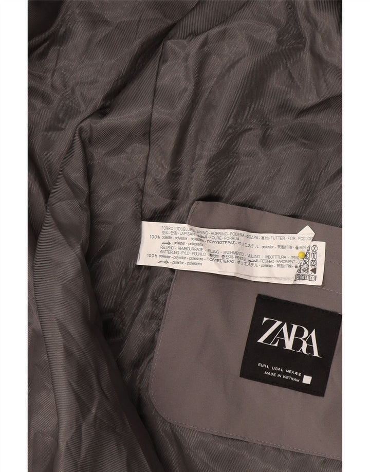 Zara Herrenweste UK 40 Large Grau Polyester