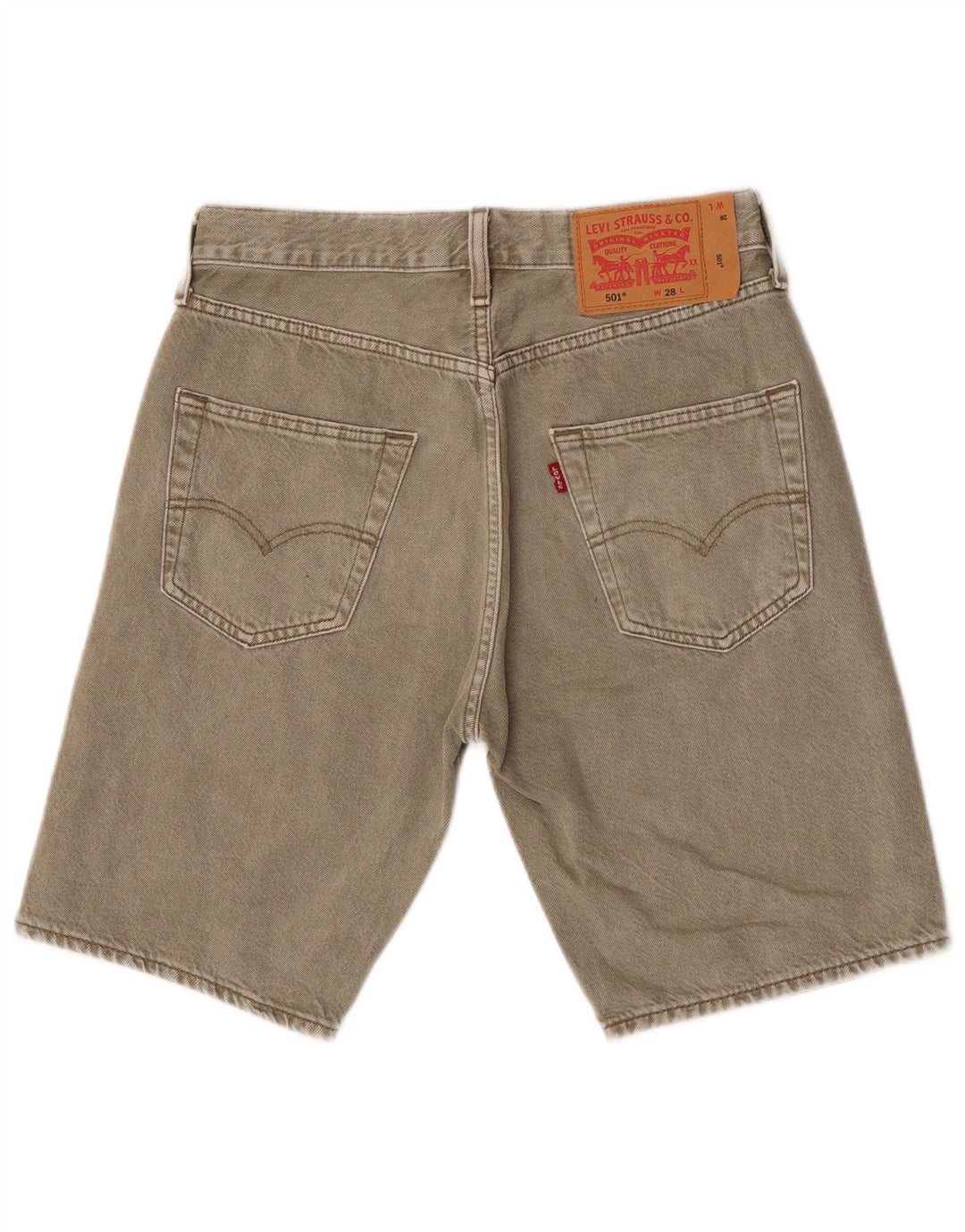 Levi's Herren 501 Denim Shorts W28 Small Khaki Baumwolle