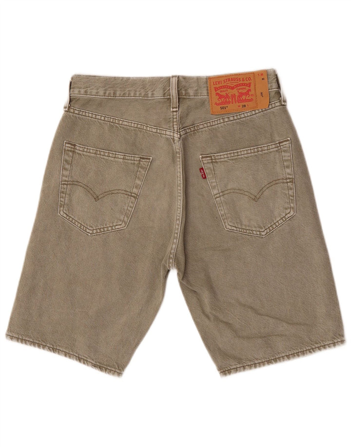 Levi's Herren 501 Denim Shorts W28 Small Khaki Baumwolle