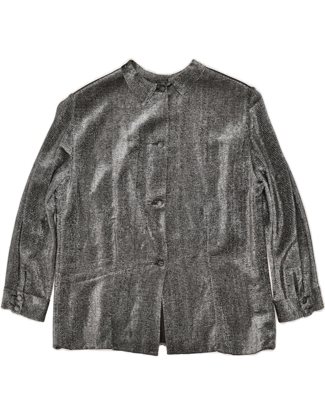 VINTAGE Womens 4 Button Blazer Jacket UK 12 Medium Silver | Vintage Vintage | Thrift | Second-Hand Vintage | Used Clothing | Messina Hembry 