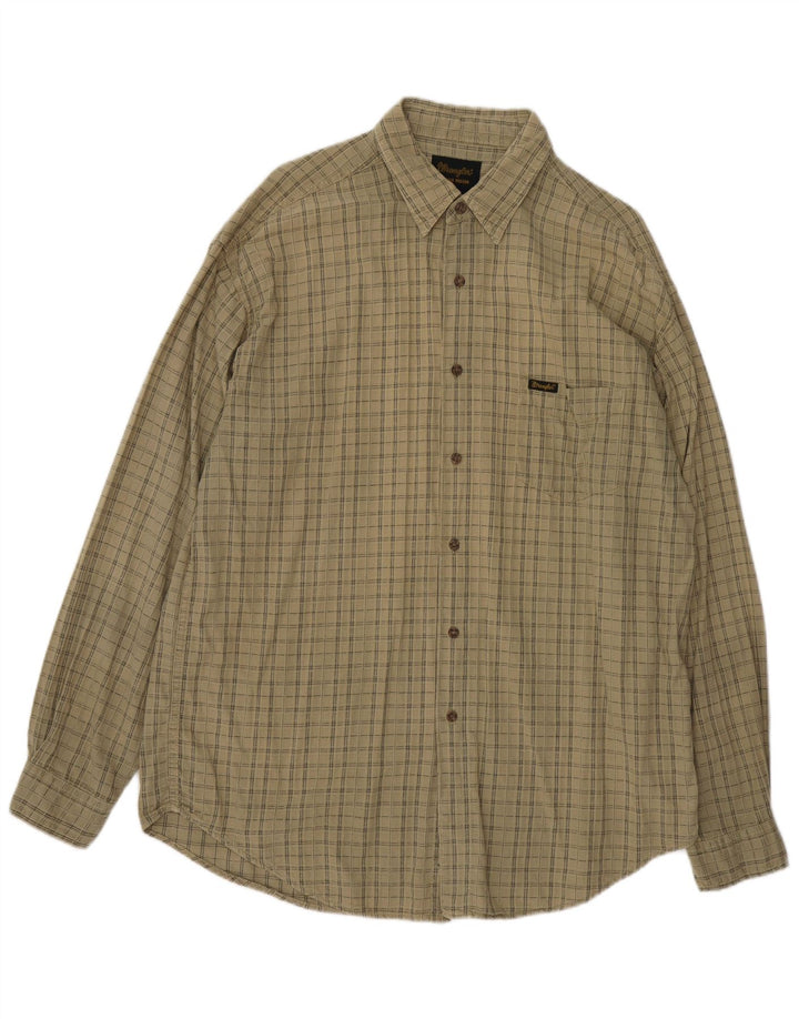 WRANGLER Mens Shirt XL Khaki Check Cotton