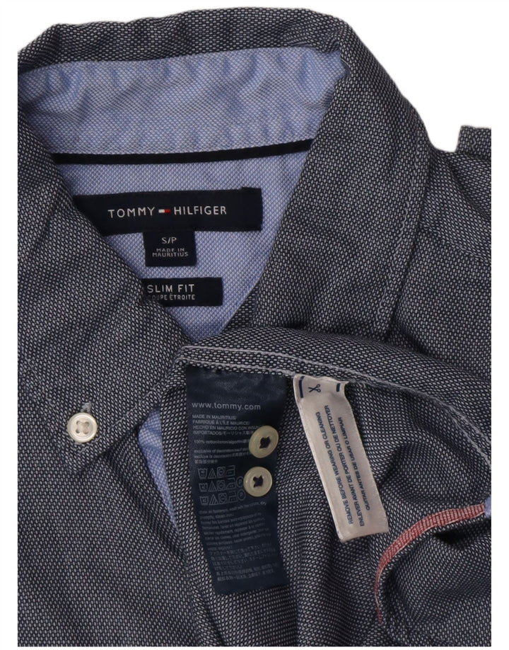 TOMMY HILFIGER Herren Slim Fit Hemd Small Marineblau Baumwolle