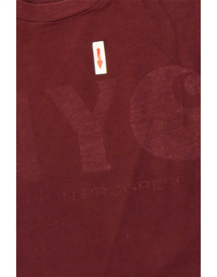 Carhartt Herren Grafik-T-Shirt-Oberteil aus mittlerer burgunderroter Baumwolle