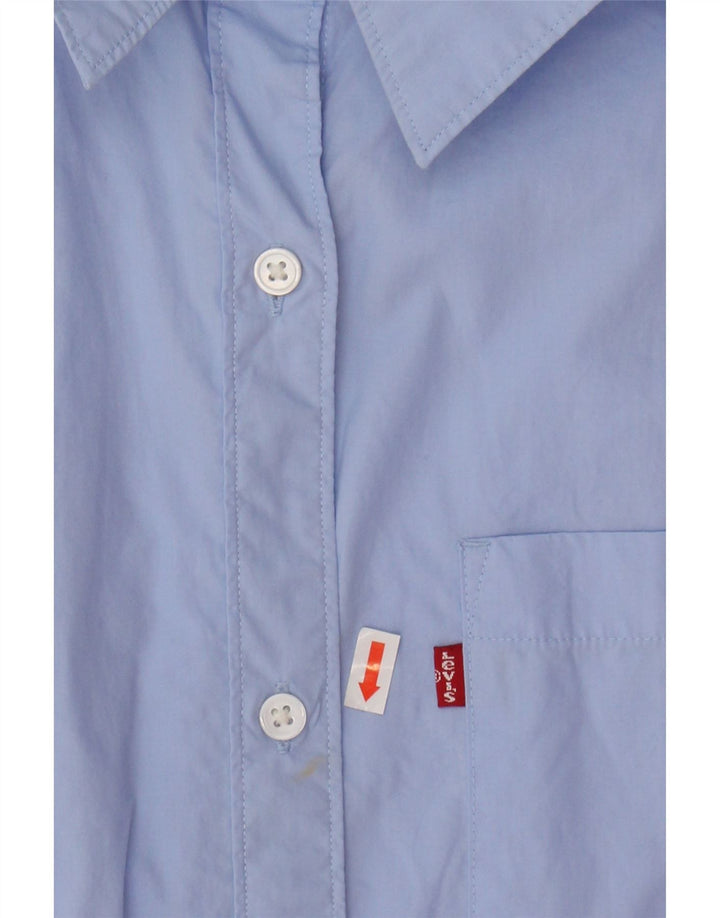 LEVI'S Womens Oversized Shirt UK 14 Medium Blue Cotton