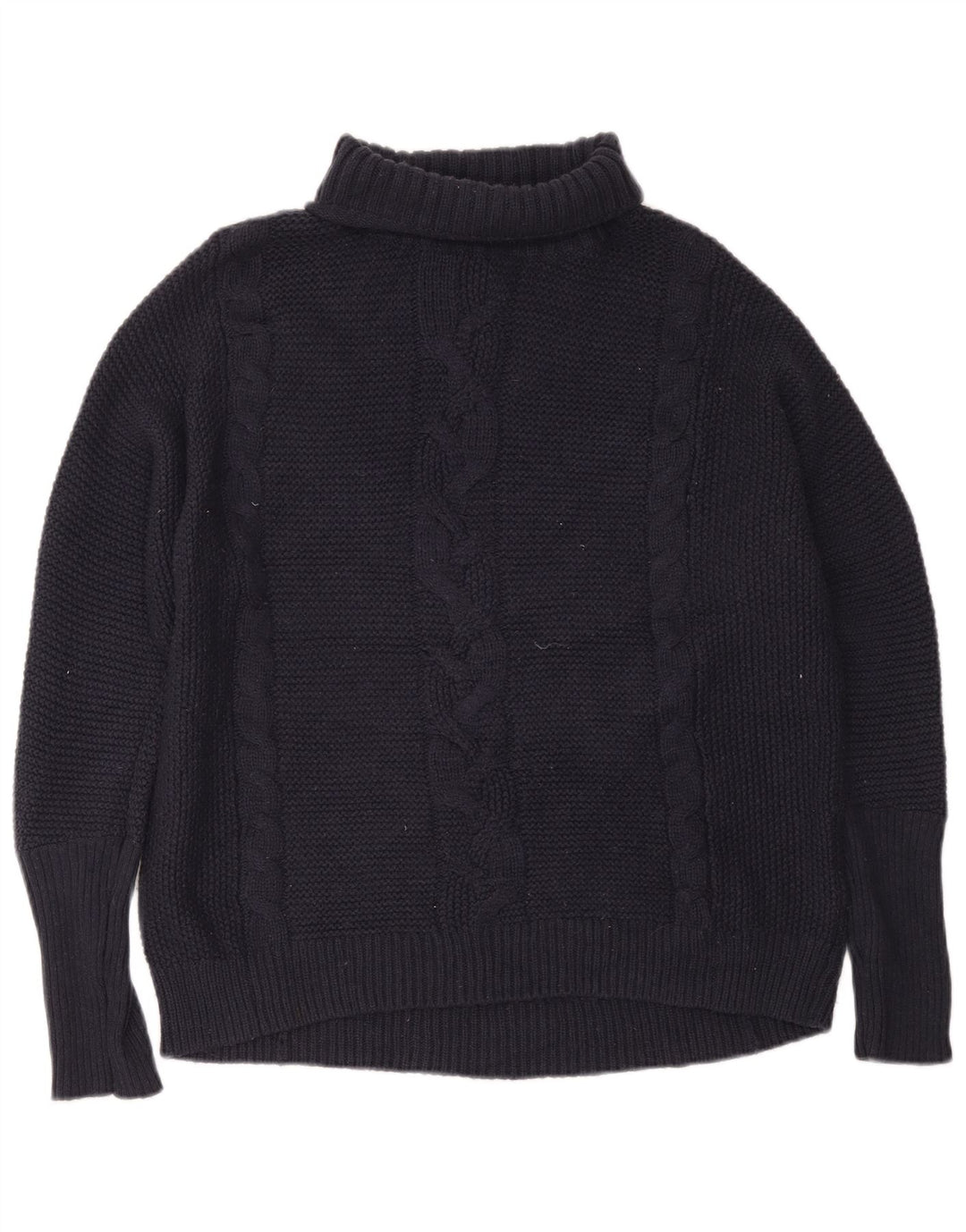 Gap Damen-Pullover mit Rollkragen, übergroß, Größe 40, Marineblau, Nylon