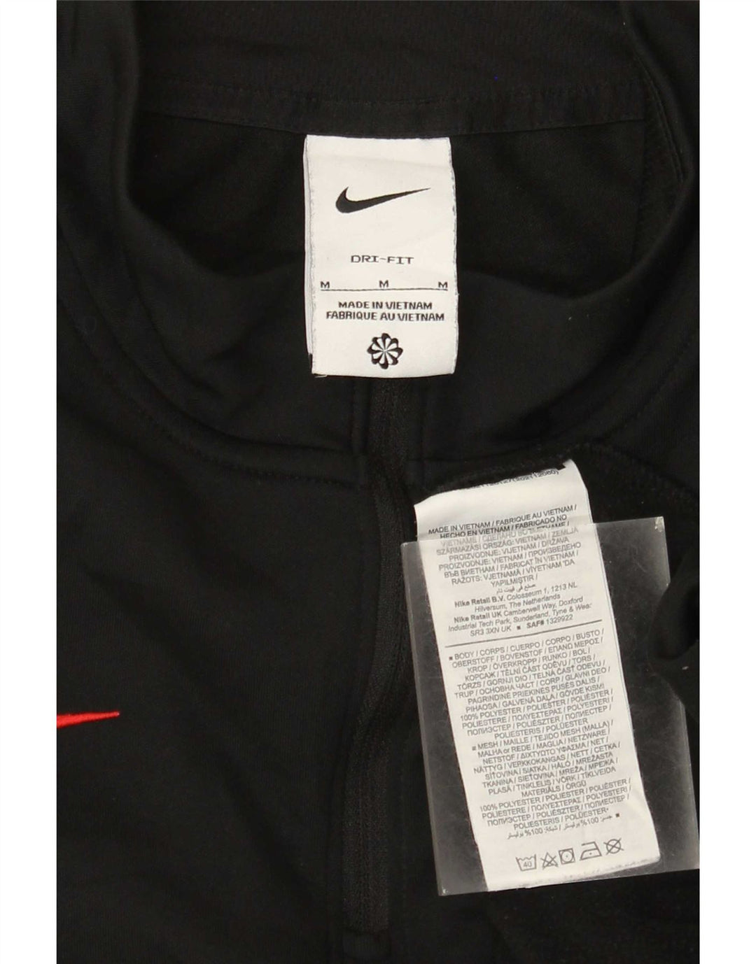 Nike Herren Dri Fit Pullover-Trainingsanzugoberteil mit Reißverschluss, Mittelschwarz, Farbblock