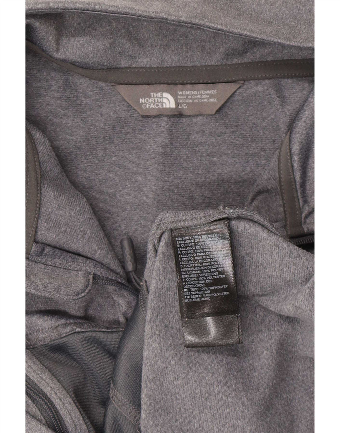 The North Face Damen-Trainingsanzug-Top-Jacke UK 16 Large Grau Polyester