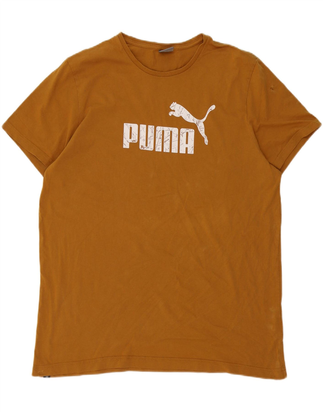 Puma Herren Grafik T-Shirt Top 2XL Braun Baumwolle