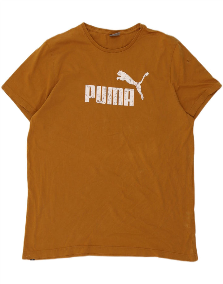 Puma Herren Grafik T-Shirt Top 2XL Braun Baumwolle