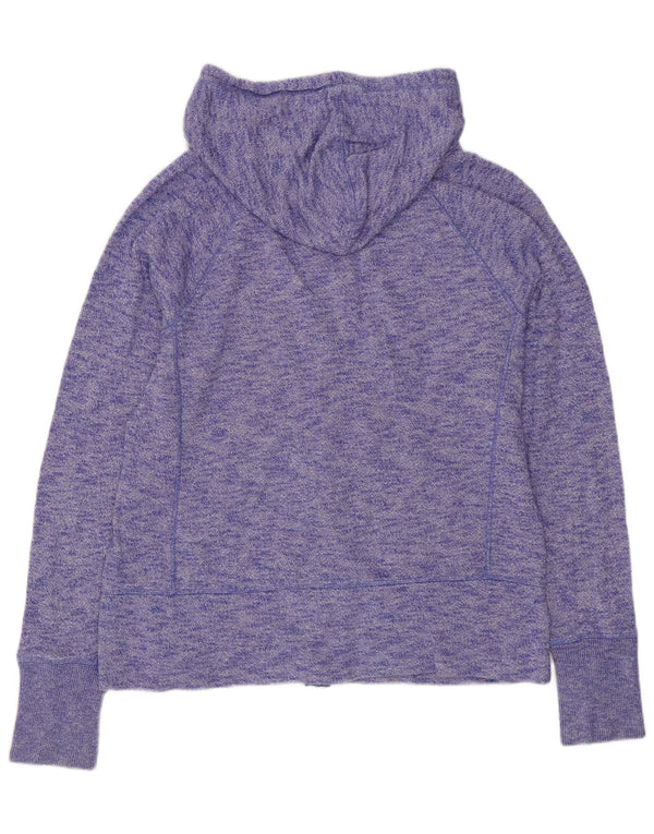 GAP Damen-Kapuzenpullover mit Reißverschluss, UK 16, Größe L, lila gesprenkelte Baumwolle