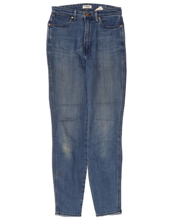 Wrangler Womens Wriggler High Waist Skinny Jeans W27 L28 Blaue Baumwolle