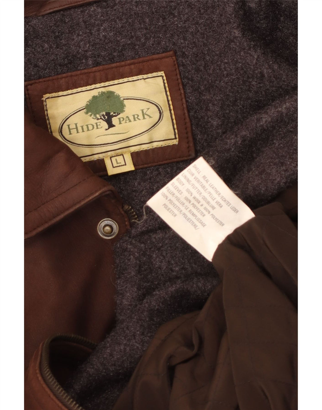 Hidepark Herren-Lederjacke, Größe 40, großes braunes Leder