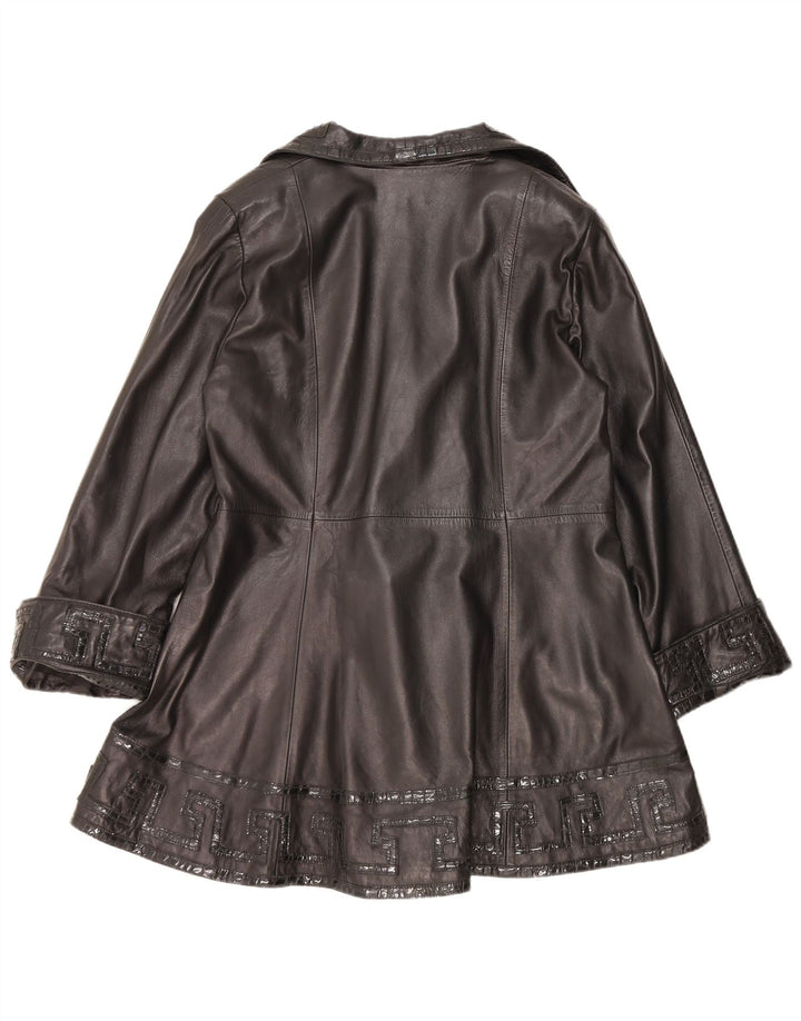 Vintage Damen Lederjacke UK 14 Mittelschwarzes Leder