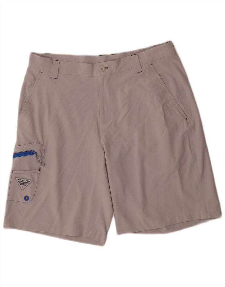 Columbia Herren Omni-Shield Cargo Shorts W34 Large Grau Polyester