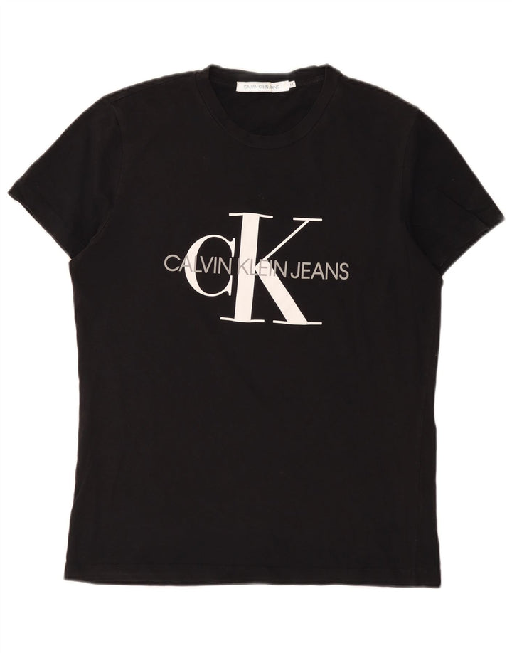 Calvin Klein Jeans Herren-T-Shirt mit Grafik, mittelschwarze Baumwolle