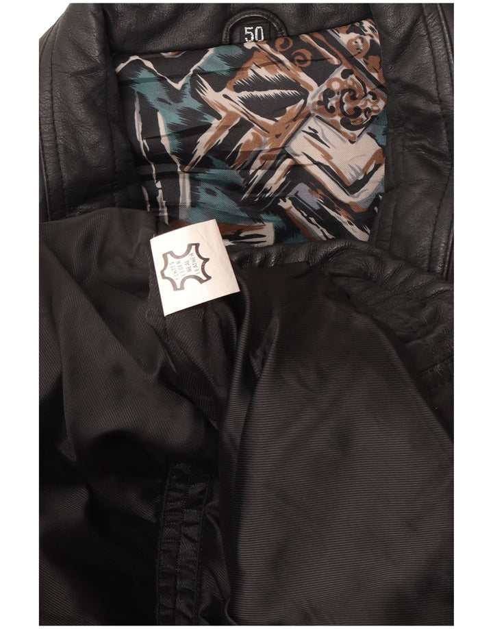 Vintage Herren Bomber Lederjacke EU 50 Großes schwarzes Leder