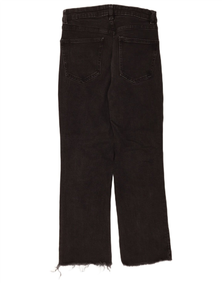 Zara Damen Straight Jeans EU 40 Medium W30 L25 Schwarz