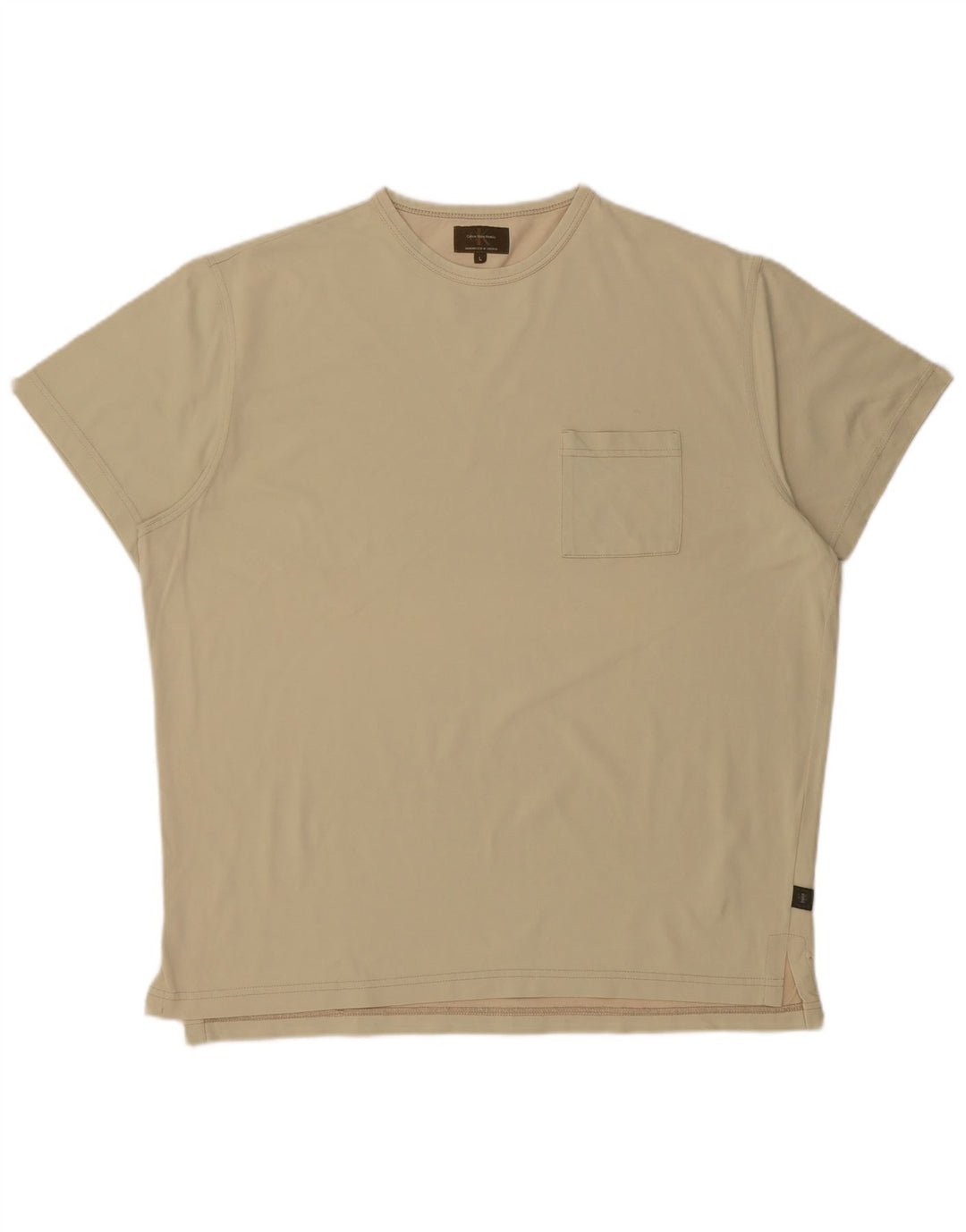 CALVIN KLEIN Herren Khakis T-Shirt Top Large Khaki