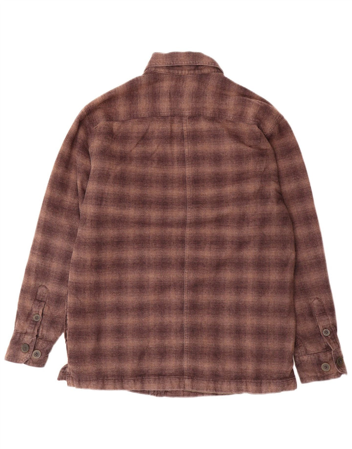 IZOD Herren-Lumberjack-Flanellhemd, klein, braun kariert, Baumwolle