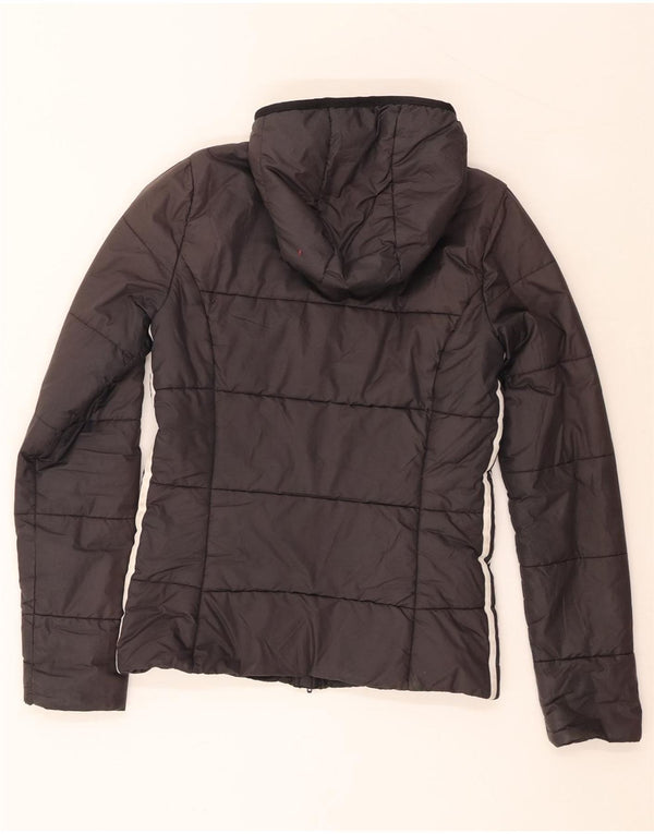 Adidas Damen Primegreen Wattierte Jacke mit Kapuze UK 6 XS Schwarz Polyester