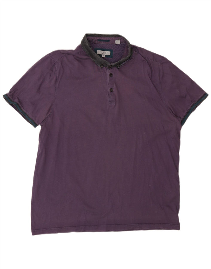 Ted Baker Herren Rugby-Poloshirt, Größe 5 XL, Lila