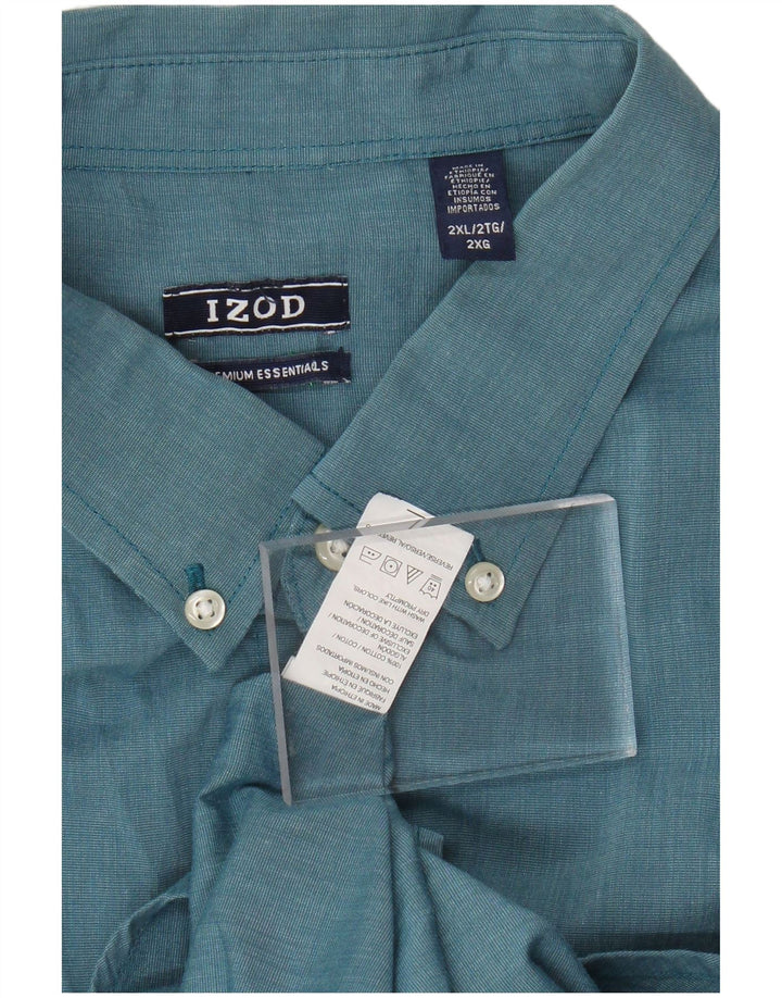 IZOD Herrenhemd 2XL Blaue Baumwolle