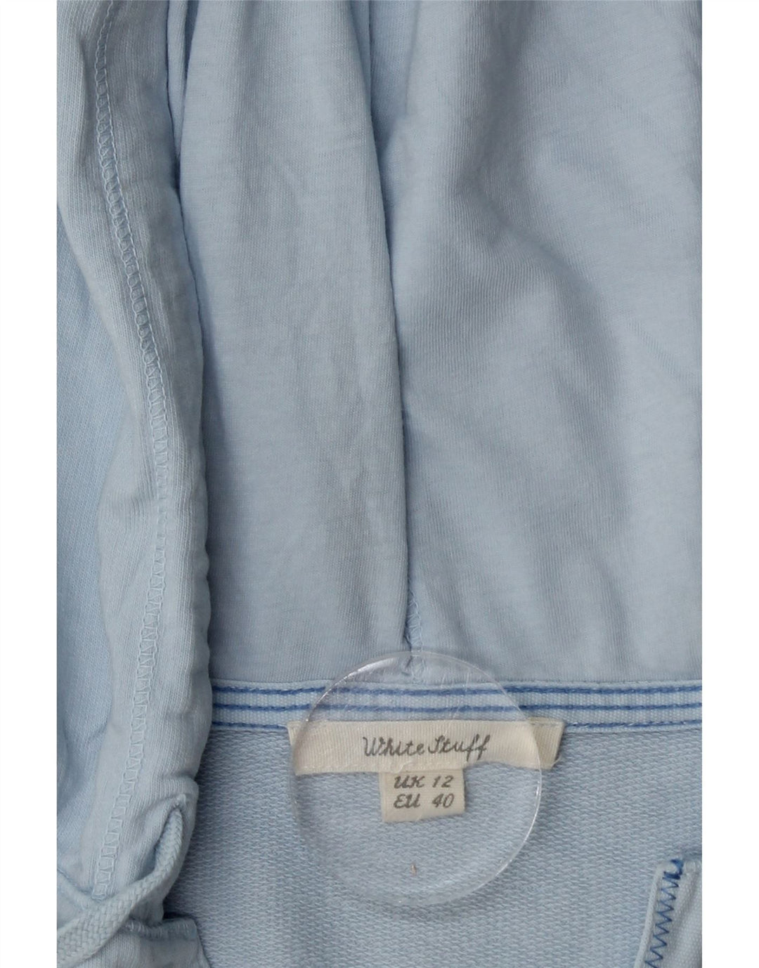 WHITE STUFF Damen Kapuzenpullover UK 12 Mittelblaue Baumwolle