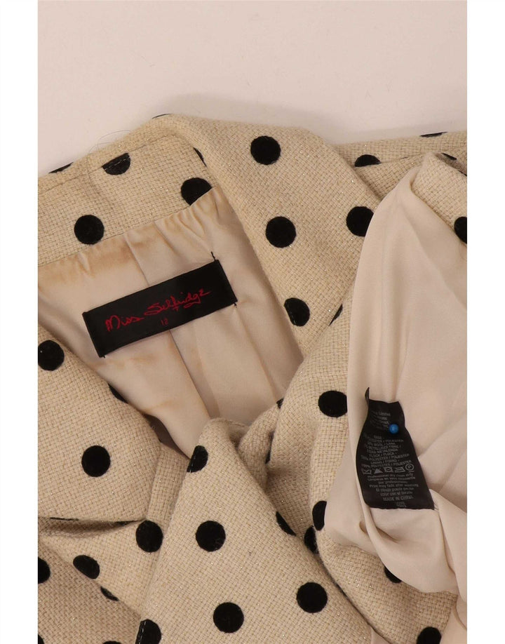 Miss Selfridge Damen Crop 1 Button Blazer Jacke UK 12 Medium Beige