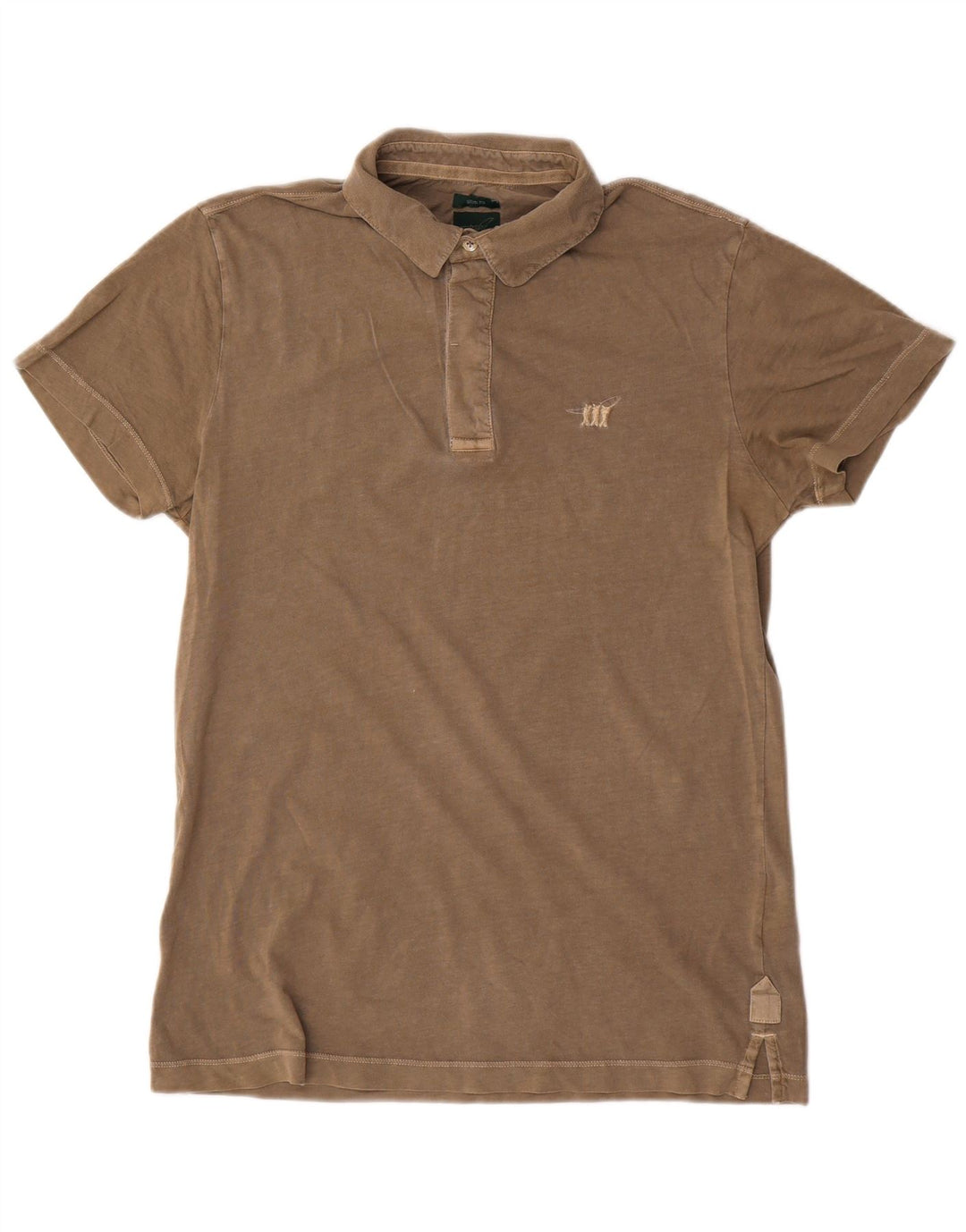 Henry Cottons Slim Fit Herren-Poloshirt aus mittelbrauner Baumwolle