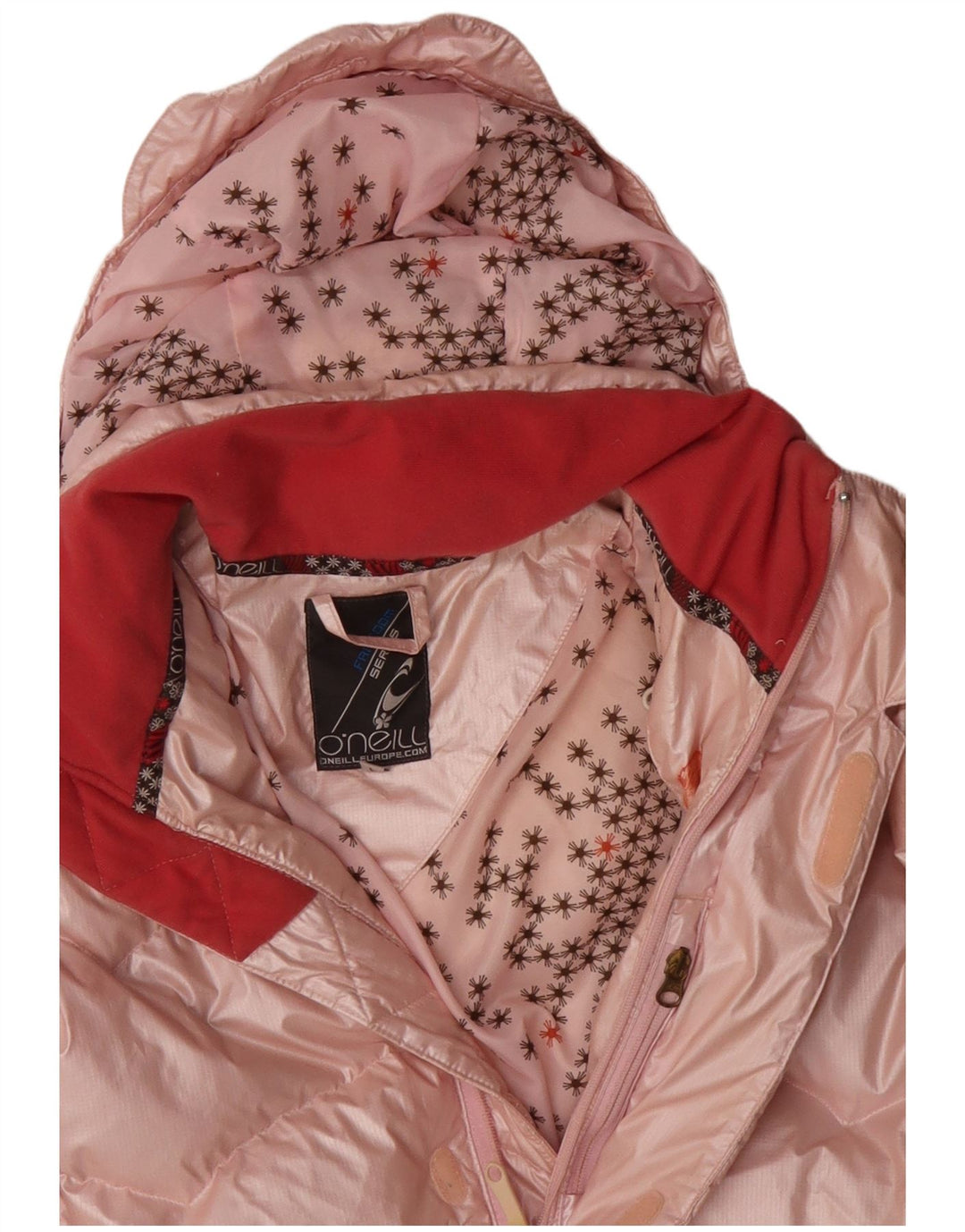O'NEILL Damen-Jacke mit Kapuze, gepolstert, UK 16, Größe L, rosa, Polyester