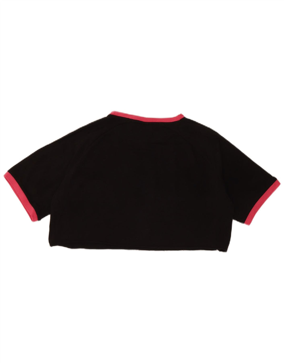 KAPPA Damen Crop Oversize Graphic T-Shirt Top UK 10 Small Schwarz Baumwolle