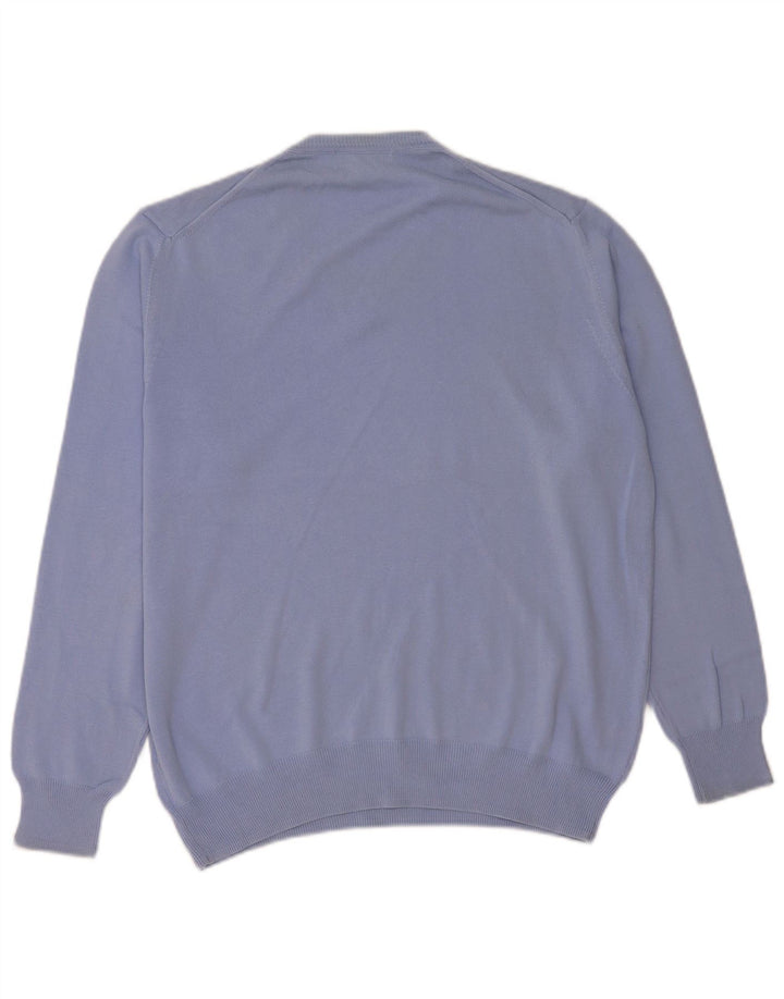 Zara Herren-Pullover mit V-Ausschnitt, Größe L, Blau
