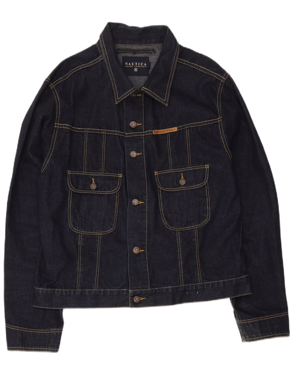 Nautica Herren Jeansjacke UK 42 XL Marineblaue Baumwolle