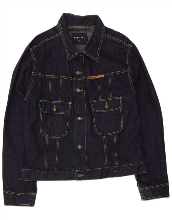 Nautica Herren Jeansjacke UK 42 XL Marineblaue Baumwolle