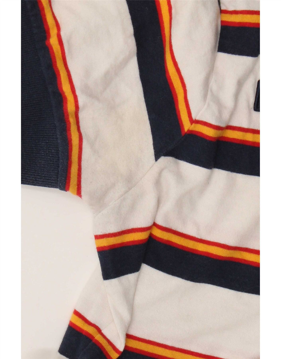 Ellesse Herren-Poloshirt, klein, weiß gestreift, Baumwolle