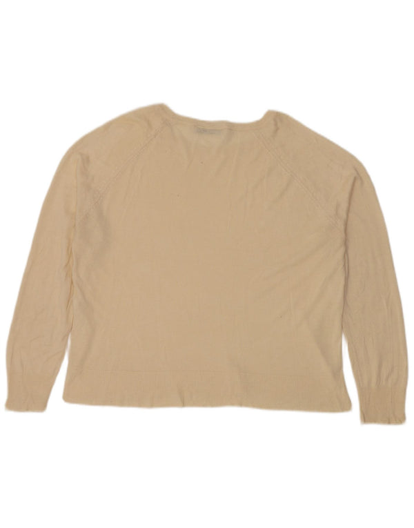 Zara Damen-Pullover mit U-Boot-Ausschnitt, UK 16, Größe L, Beige
