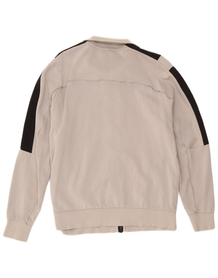 Puma Damen-Trainingsanzug-Oberteiljacke UK 16 Large Graue Colourblock-Baumwolle