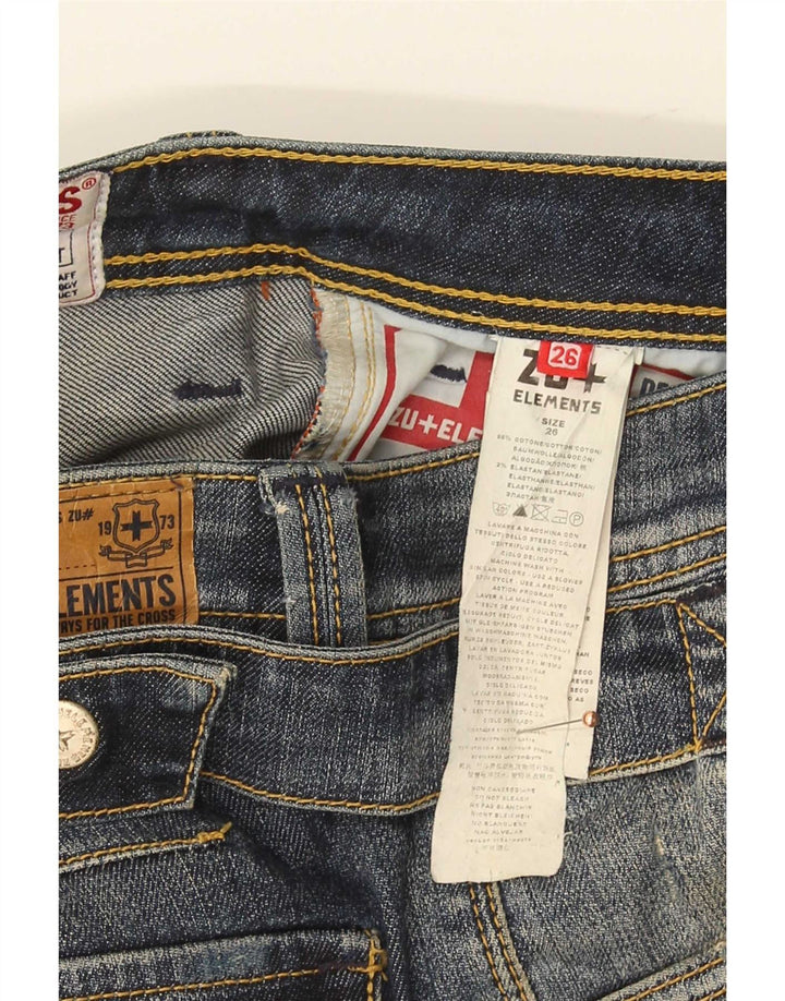 Zu Elements Damen Distressed Skinny Jeans W26 L31 Blaue Baumwolle