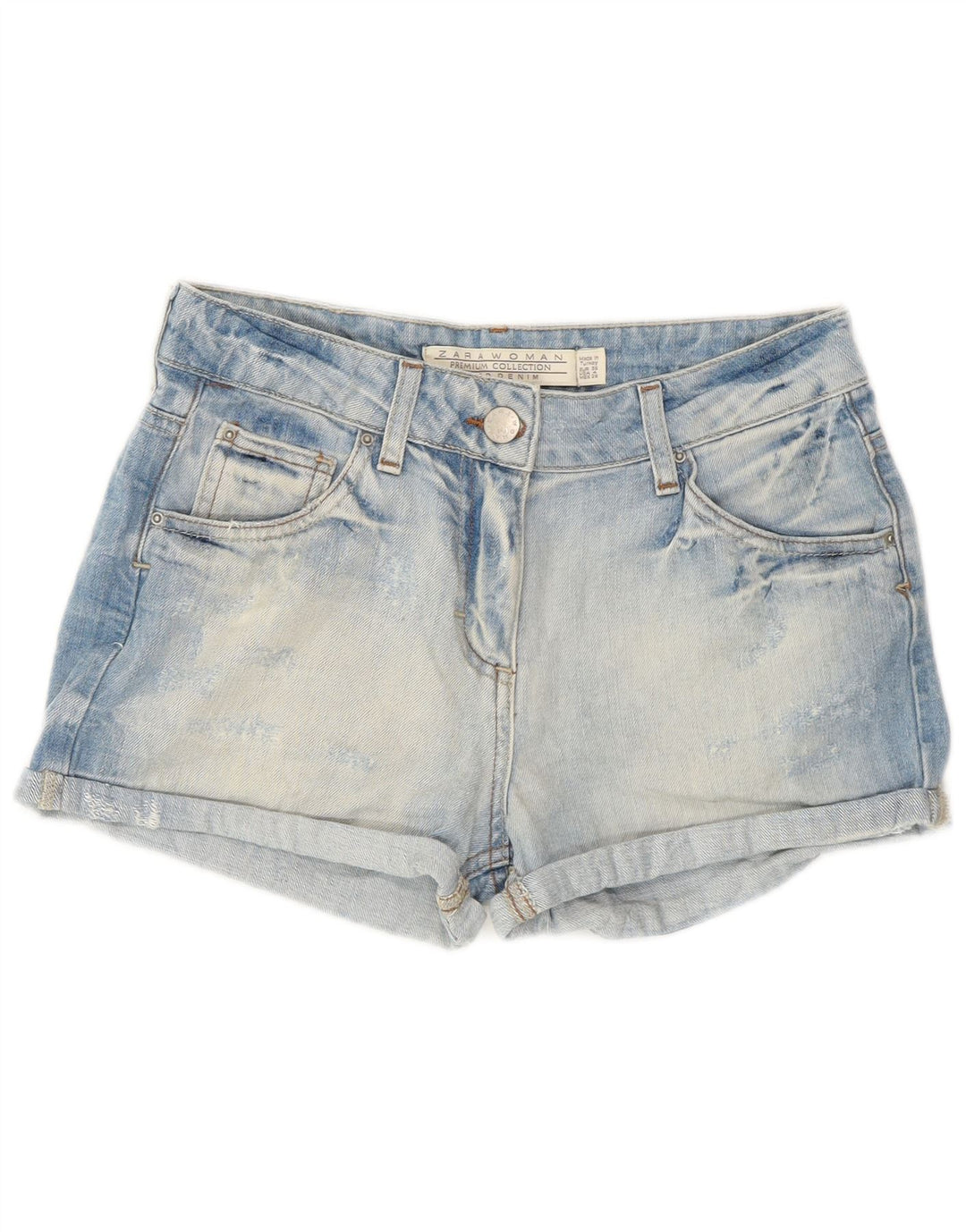Zara Damen Jeansshorts EU 36 XS W26 Blau